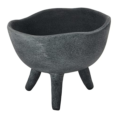 "Creative Co-op Planter, Stoneware Glass Metal Earthenware Ceramic, Matte Black, 4"""