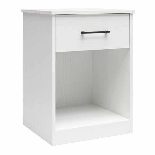 Dorel Home BrEZ Build Pearce Night Stand with 1 drawer in White, 40x45x62cm (DxWxH)