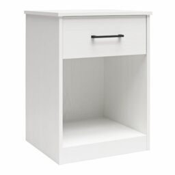 Dorel Home BrEZ Build Pearce Night Stand with 1 drawer in White, 40x45x62cm (DxWxH)