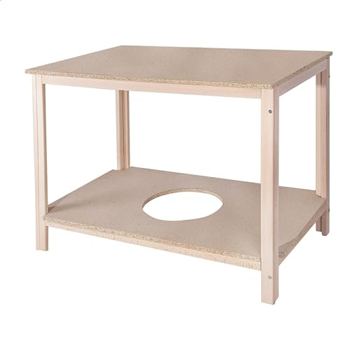 mueblear 34001 Rectangular Table Wood Varnish, Wood, Sans Vernis, 110x65x75cm