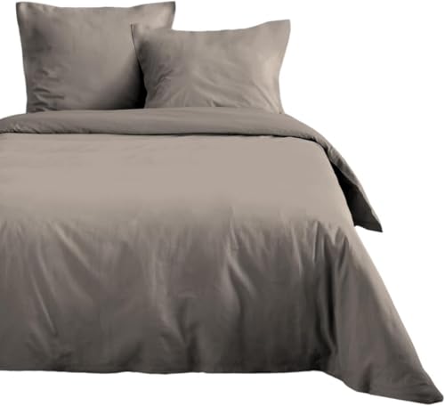 Stof - Duvet Cover - Size 140 x 200 cm - 100% Oeko-Tex Certified Cotton - Linen Colour - Eden Model - Bed Linen for Home - Soft and Comfortable - Ideal Single Bed - Single - Unisex