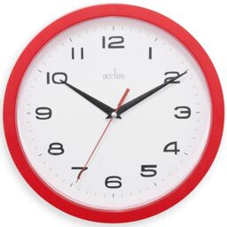 Acctim Wall Clock, Red, 25.5 cm L x 25.5 cm W