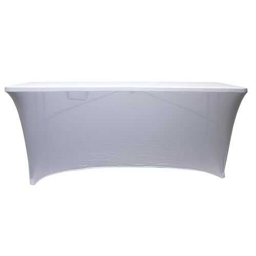 Werkapro 11323 Folding Rectangular Elastic Protective Cover for Outdoor Garden Table - Anti-UV - White, 180 cm x 74 cm x 74 cm