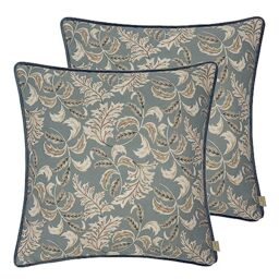 Evans Lichfield Chatsworth Topiary Piped Feather Filled Cushion - Twin Pack