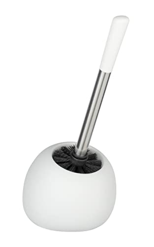 WENKO Polaris Toilet Brush White Matt Ceramic Toilet Brush Holder White
