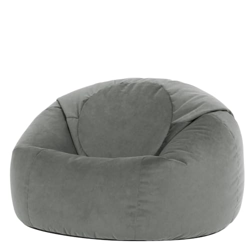 icon Kingston Velvet Bean Bag with Filling Included, Grey