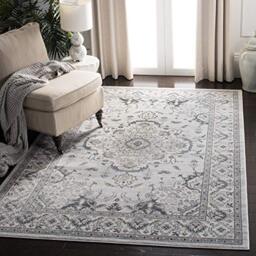 SAFAVIEH Traditional Rug for Living Room, Dining Room, Bedroom - Isabella Collection, Short Pile, in Light Grey and Cream, 122 X 183 cm