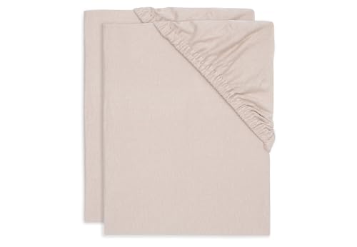 Jollein Jersey Fitted Sheet for Cradles Wild Rose Pack of 2 40/50 x 80/90 cm 100% Cotton Fitted Sheet Dusky Pink