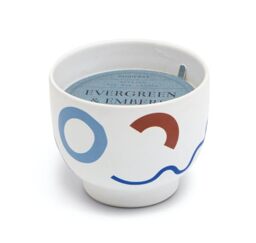 Paddywax Scented Candles Wabi Sabi Collection Fragrant Candle in Reusable Colorful Ceramic Bowl, 340g, Evergreen & Embers