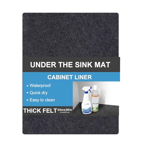 "Under The Sink Mat,Cabinet Mat ??? Absorbent/Waterproof ??? Protects Cabinets, Premium Shelf Liner, Contains Liquids,Washable(24in x 36in) (24""??36"")"