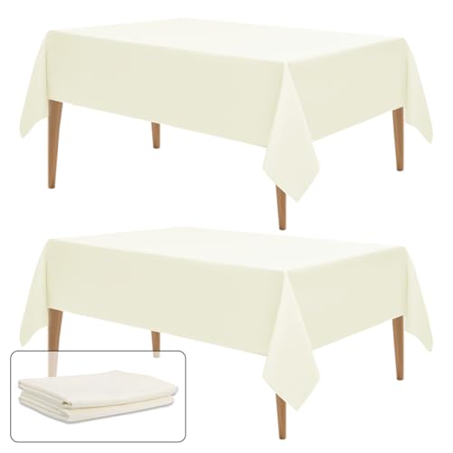 WIGENIUS 6 Pack White Table Cloth Rectangle Tablecloths 70X120 Inch,Polyester Table Cloth for 8 Foot Rectangle Tables,Wrinkle Resistant Washable Fabric Table Covers for Party,Wedding Banquet