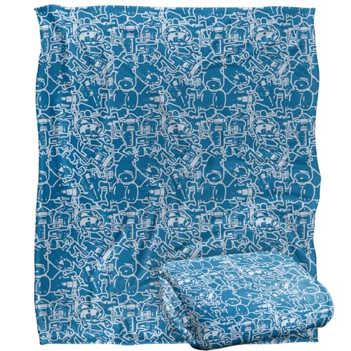 Jq Licensing Fishing Reel Man Pattern Silky Touch Super Soft Throw Blanket 152 X 127 Cm