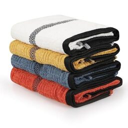 WELL HOME MOBILIARIO & DECORACIÓN Hand Towel Set (4 Piece) ecru, Yellow, Blue, Red Blades