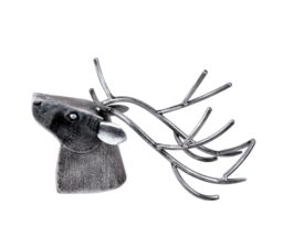 Vintage Marque Copenhagen silver Stag head bottle wine stand
