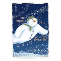 Character World The Snowman Officially Licenced Fleece Blanket - Super Soft Warm Fleece with Sherpa Back - Blue Flurry Design - Perfect For Home, Sleepovers & Camping - 120 x 150 cm