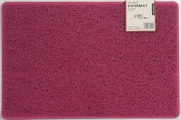 Nicoman Large Outdoor Entrance Jet-Washable PVC Coil Rubber Back Doormat(60x90cm,Pink)
