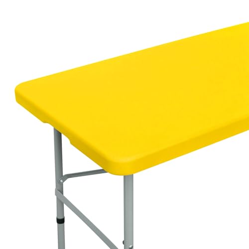 NEWISHER Fitted Rectangle Tablecloth 30 x 72 Inch Elastic for 6ft Table - Gold Stretch Spandex Table Cover, Washable Polyester Top Cap Cover, Tablecloth for Dining Picnic Camping Indoor and Outdoor