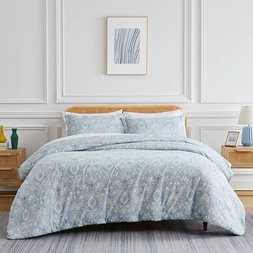 Southshore Fine Living, Inc. Oversized King Comforter Set Down Alternative, California King Comforter Set All-season Down Sets, Oversized Paisley Bedding with 2 Pillow Shams, Paisley Blue Bedding Sets