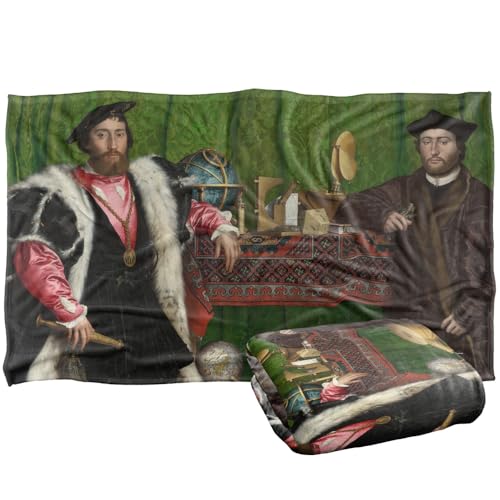 Hans Holbein The Younger The Ambassadors Silky Touch Super Soft Throw Blanket 91 x 147 Cm
