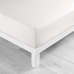 douceur d'intérieur, Fitted Sheet (90 x 190 cm) Lina White, 100% Cotton
