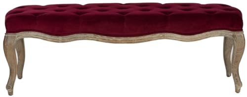 SAFAVIEH Upholstered Ottoman, in Merlot, 45 X 135 X 45