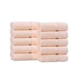 Superior Face Towel Set, Egyptian Cotton, Peach, 10-Piece