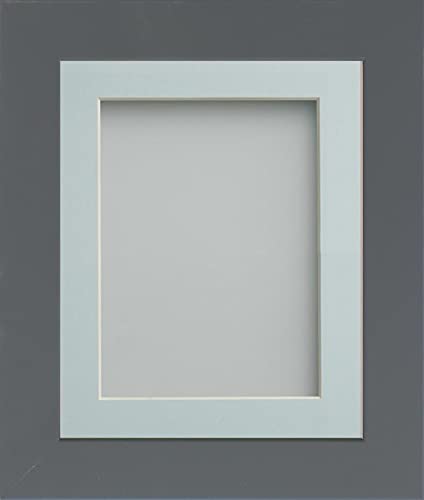 Frame Company Watson Grey Picture Photo Frame fitted with Perspex, A1 with Light Blue Mount for image size A2