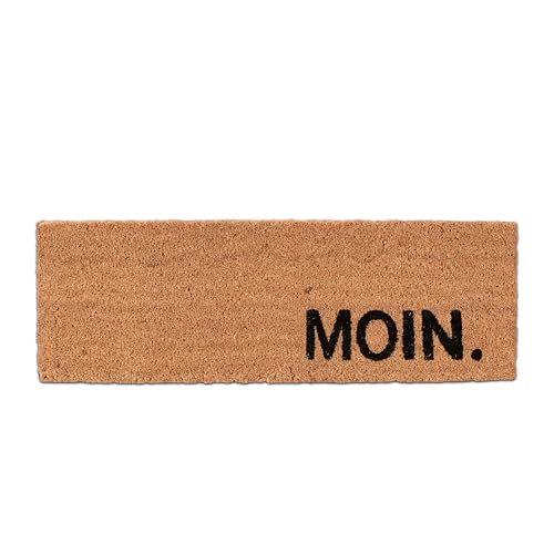 Relaxdays Coir Doormat, 'Moin', 25x75 cm, Non-Slip, Weatherproof, Indoor & Outdoor, Shoe Cleaning Welcome Mat, Natural, 70% coconut 30% plastic