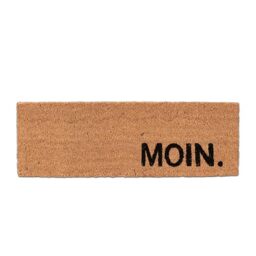 Relaxdays Coir Doormat, 'Moin', 25x75 cm, Non-Slip, Weatherproof, Indoor & Outdoor, Shoe Cleaning Welcome Mat, Natural, 70% coconut 30% plastic