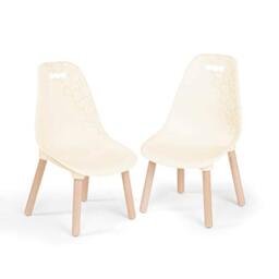 B. toys Kids Chair Set, Kid Century Modern, Wooden Legs, Ivory, Furniture