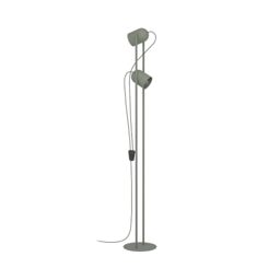 Eglo Floor lamp Tilston, floorlamp for Living Room with 2 Adjustable spotlights, Standing Light for Reading, Green Metal, E14 Socket, 142.5 cm
