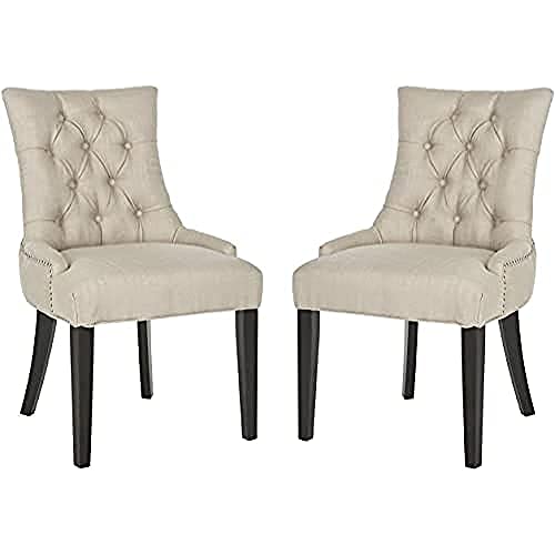 SAFAVIEH Set of 2 Wooden Dining Chairs, in Beige