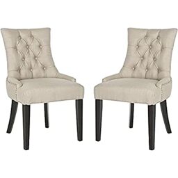SAFAVIEH Set of 2 Wooden Dining Chairs, in Beige