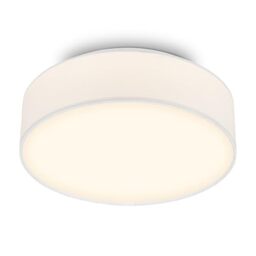 Briloner - LED Ceiling Light with Fabric Shade, 16W 1800lm, 3000K Warm White, Ceiling Lights Living Room, LED Lights for Bedroom, Kitchen Light, 30 x 10.5 cm, White