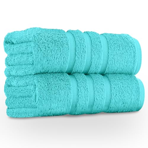 GC GAVENO CAVAILIA Premium Jumbo Bath Sheet 2 Pack - 100% Ring Spun Cotton Towels Bath Sheet - Highly Water Absorbent & Quick Dry Extra Large Bath Sheets - Soft Hotel Quality Bath Towel - Aqua