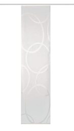 HOME WOHNIDEEN Pinalo 84990 Transparent Sliding Curtain, Linen Voile with Opaque Motif, Scherli Motif, Available in 2 Sizes and 2 Colours (225 x 60 cm, Wool White)