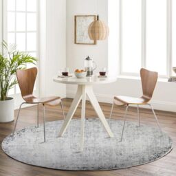 Livabliss Alix Abstract Rug - Area Rug 200 cm - Modern Marble Design, Soft Luxurious Easy Care Medium Pile, Ivory and Grey, for Living Room, Dining Room, Lounge, Kitchen, Bedroom