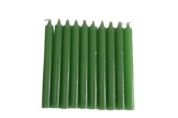 Pack of 10 Colourful Non DRIP Dinner Candles for Less Price - AVILABLE in Purple, Green,Blue,Pink, Orange,White and RED (Green.)