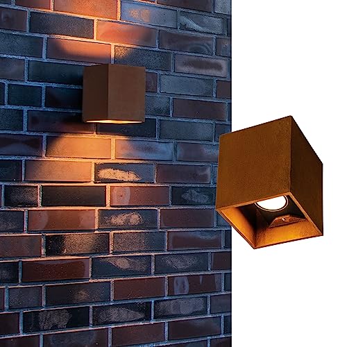 SLV Wall-Mounted Light Rusty® UP/Down WL/Lighting for Walls, Paths, entrances, LED spot Outdoor, Surface-Mounted Light Outdoor, Garden lamp / IP65 3000/4000K 14W 544 / 833lm rost 65 Degrees