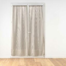 Douceur d'Intérieur Haltona Pair of Straight Curtain Pole Linen-Effect Haltona Weaves, Polyester, Grey, 240 x 70 cm