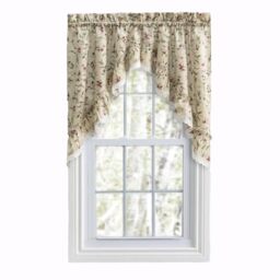 "Ellis Curtain Kitchen Collection Cherries Ruffled Swag Curtains, Natural, 58.00"" x 36.00"""