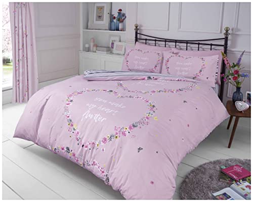 GC GAVENO CAVAILIA Luxury Geometric Duvet cover, Floral Bedding Quilt Set, Polycotton Bed Covers, Blush Pink, Single