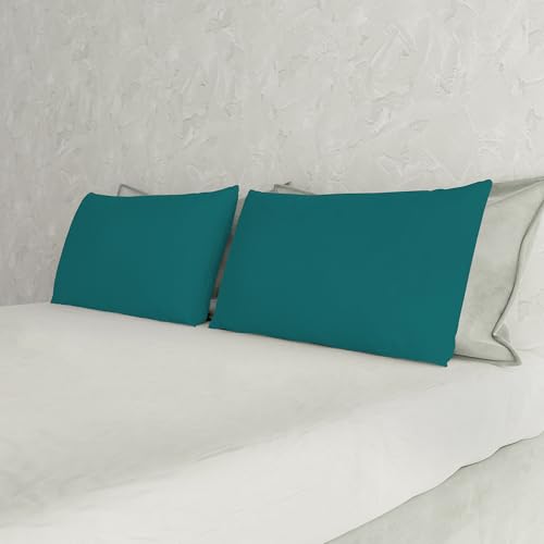 Italian Bed Linen Max Color couple of plain color pillowcases