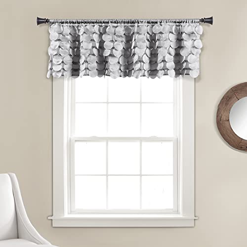 "Lush Decor Gigi Window Curtain Valance, 14"" L x 50"" W, Light Gray"