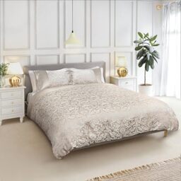 Emma Barclay Eden - Embellished Jacquard Duvet Set in Cream - Super King