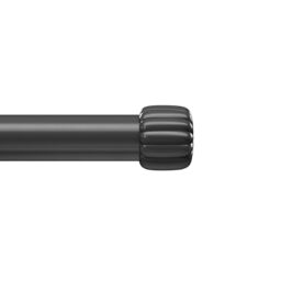 "Umbra Cleo Curtain 1"" Rod for Window Drapery, Adjustable Length 36"" to 66"", Set Includes Finials and Mounting Hardware, Matt Black"