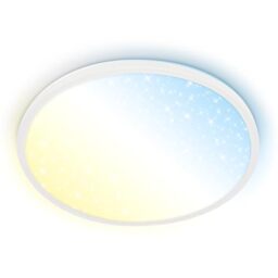 BRILONER - LED Panel with Remote Control, dimmable, Starry Sky, CCT Warm to Cold White, Ceiling Light, LED Light Panels, Living Room, Lounge, 37.5x4.5cm, White