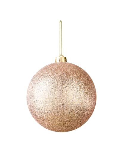 WeRChristmas Rose Gold Glitter Extra Large Christmas Bauble 15 cm, Shatterproof