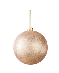 WeRChristmas Rose Gold Glitter Extra Large Christmas Bauble 15 cm, Shatterproof