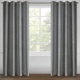 Eurofirany Berfu Blackout Velvet Eyelet Curtain Trendy Elegant Bedroom Living Room Graphite 140 x 250 cm